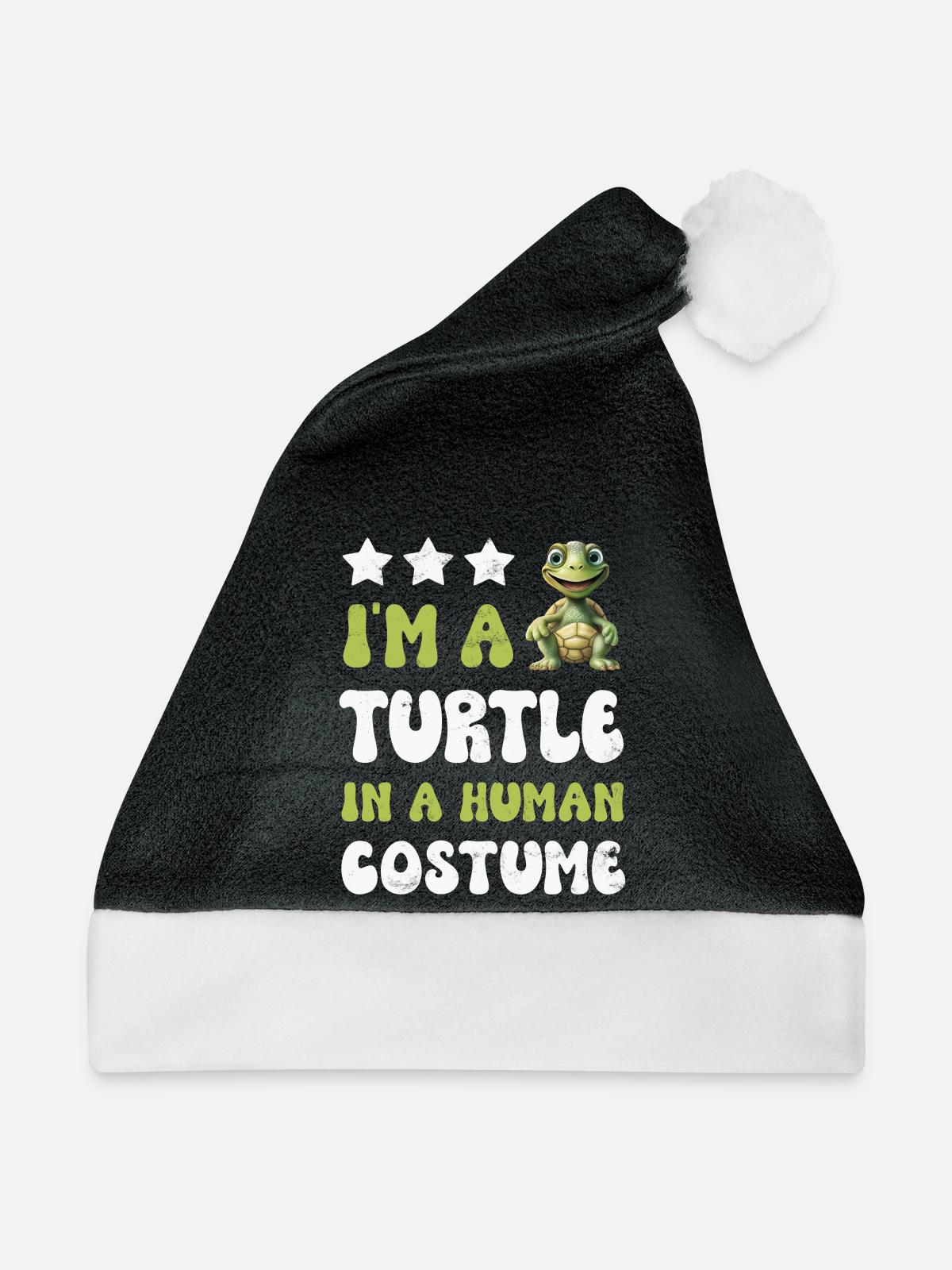 Schildkröte Schildkröten - Weihnachtsmütze - Schwarz/Weiß - Vorne