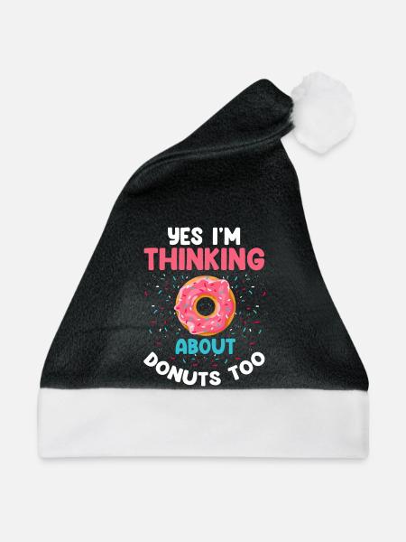 Ja, ich denke auch an Donuts - Weihnachtsmütze - Schwarz/Weiß