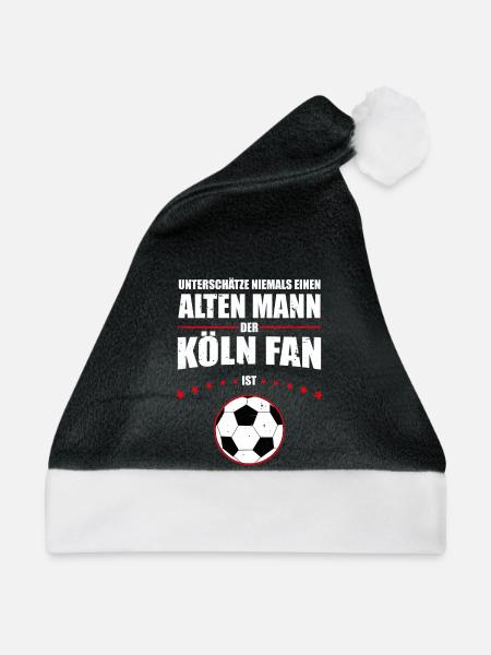 Alter Mann - Köln Fan | Retro Vintage Design - Weihnachtsmütze - Schwarz/Weiß