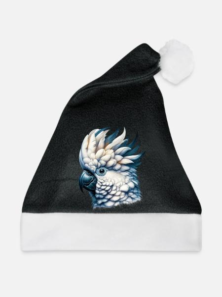 Kakadu-Papagei - Weihnachtsmütze - Schwarz/Weiß