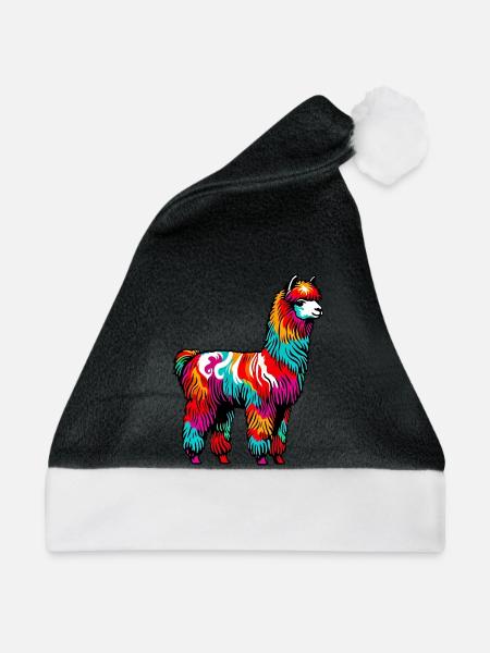 Alpaka - Weihnachtsmütze - Schwarz/Weiß