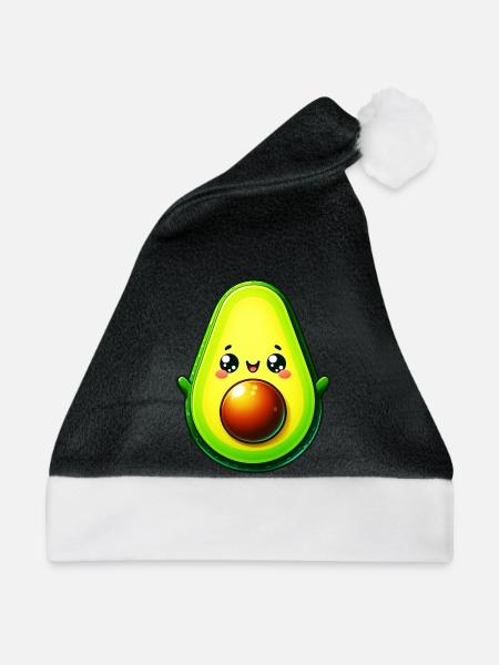 Avocado - Weihnachtsmütze - Schwarz/Weiß