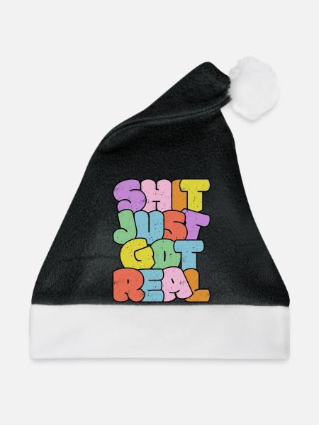 Helles buntes Slang-Typografie-Design - Weihnachtsmütze - Schwarz/Weiß