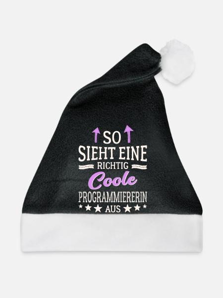 So sieht eine richtig coole Programmiererin aus IT - Weihnachtsmütze - Schwarz/Weiß - Vorne