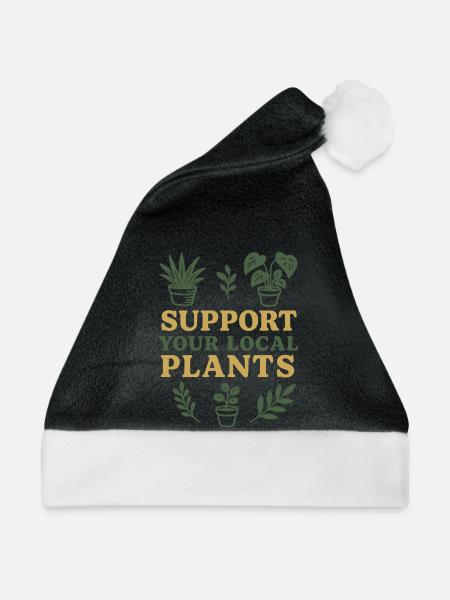 Support Your Local Plants - Weihnachtsmütze - Schwarz/Weiß