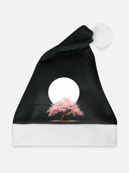 Cherry Tree - Weihnachtsmütze - Schwarz/Weiß - Vorne