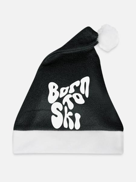Born to Ski - Winter Design - Weihnachtsmütze - Schwarz/Weiß