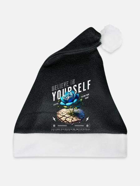 Glaube an dich Selbst Blüte - Weihnachtsmütze - Schwarz/Weiß