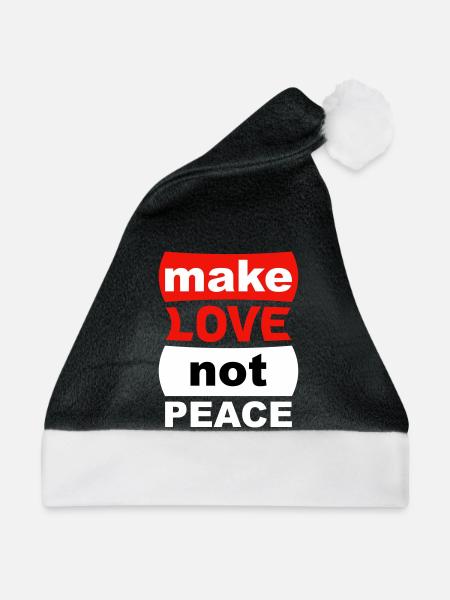 Make Love Not Peace - Weihnachtsmütze - Schwarz/Weiß