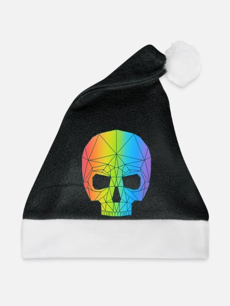 Schädel in Farbe - Weihnachtsmütze - Schwarz/Weiß
