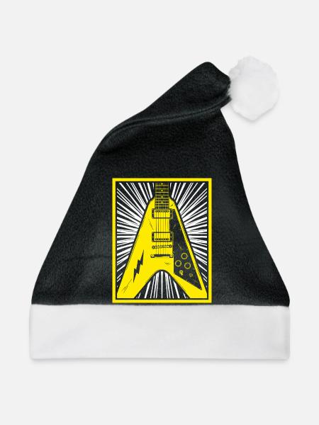 E-Gitarren-Silhouette - Weihnachtsmütze - Schwarz/Weiß