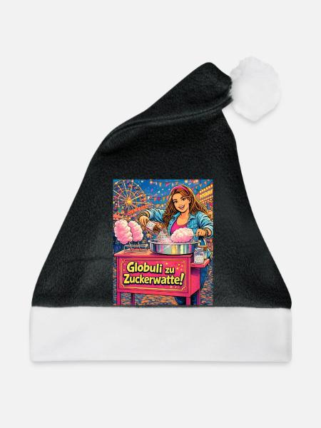 Globuli zu Zuckerwatte - Weihnachtsmütze - Schwarz/Weiß