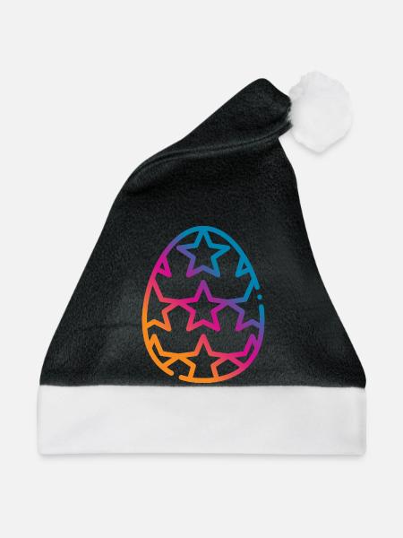 Buntes Osterei Ostern - Weihnachtsmütze - Schwarz/Weiß