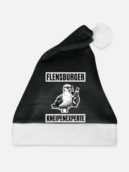 Flensburger Kneipen Experte - Weihnachtsmütze - Schwarz/Weiß - Vorne