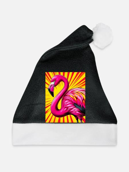 Flamingo - Weihnachtsmütze - Schwarz/Weiß