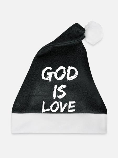 god is love - Weihnachtsmütze - Schwarz/Weiß