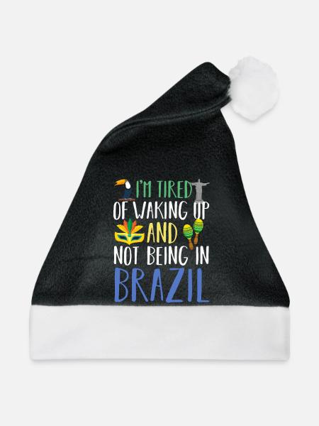 Brasilien - Weihnachtsmütze - Schwarz/Weiß