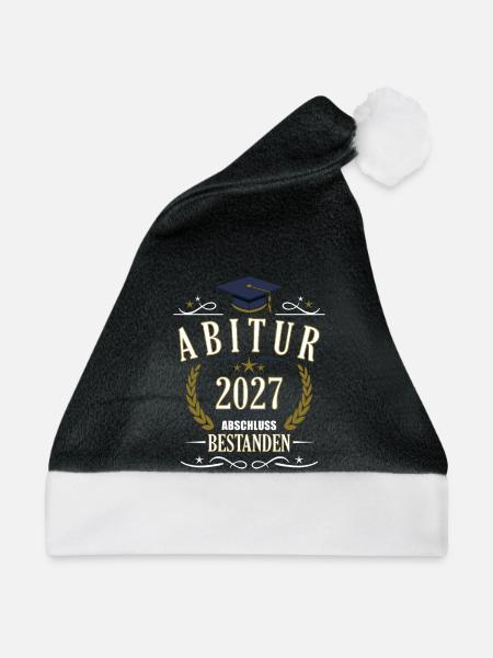 Abitur 2027 - Weihnachtsmütze - Schwarz/Weiß - Vorne