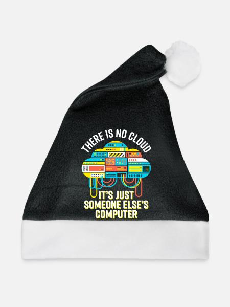 Cloud: It's Just Someone Else's Computer - Weihnachtsmütze - Schwarz/Weiß - Vorne
