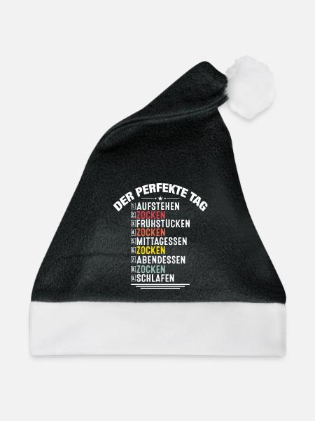 Funny Gamer Gaming Clothing Gift Der Perfekte Tag - Weihnachtsmütze - Schwarz/Weiß - Vorne