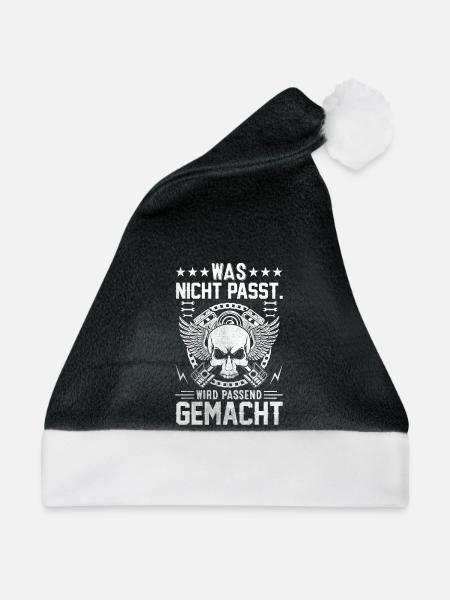 Was Nicht Passt Wird Passend Gemacht - Weihnachtsmütze - Schwarz/Weiß - Vorne