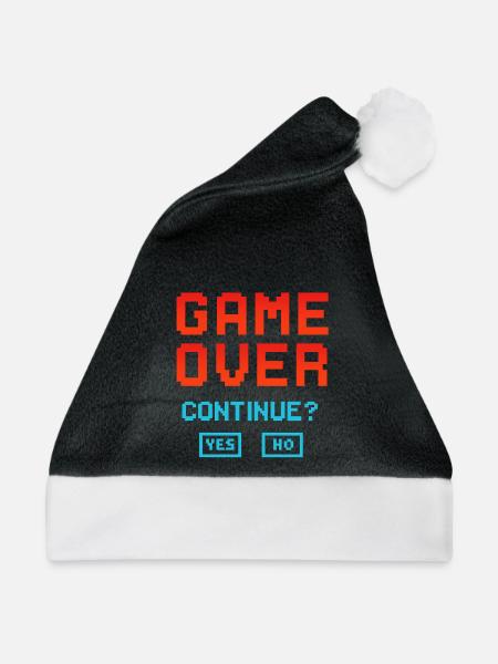 Game Over, Continue? - Weihnachtsmütze - Schwarz/Weiß