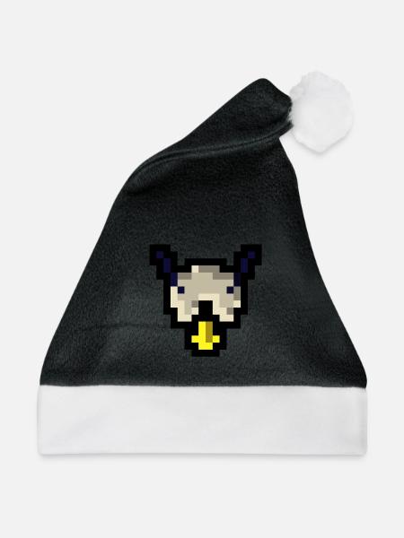 Pixel Hund - Weihnachtsmütze - Schwarz/Weiß