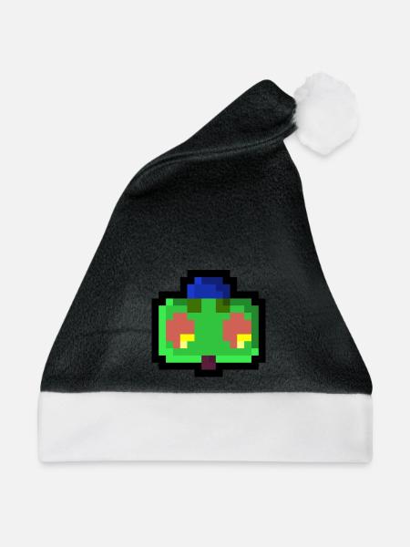 Pixel Roboter - Weihnachtsmütze - Schwarz/Weiß - Vorne