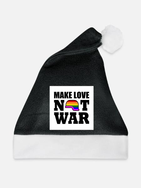 Make love not war - Weihnachtsmütze - Schwarz/Weiß