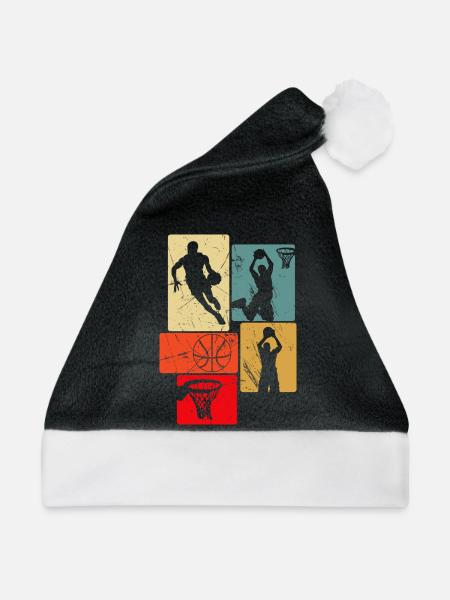Basketball im Retro-Stil - Weihnachtsmütze - Schwarz/Weiß