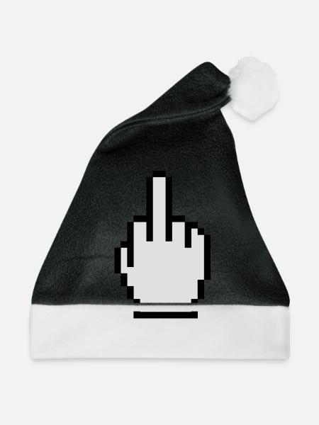 Finger-Gruß - Weihnachtsmütze - Schwarz/Weiß