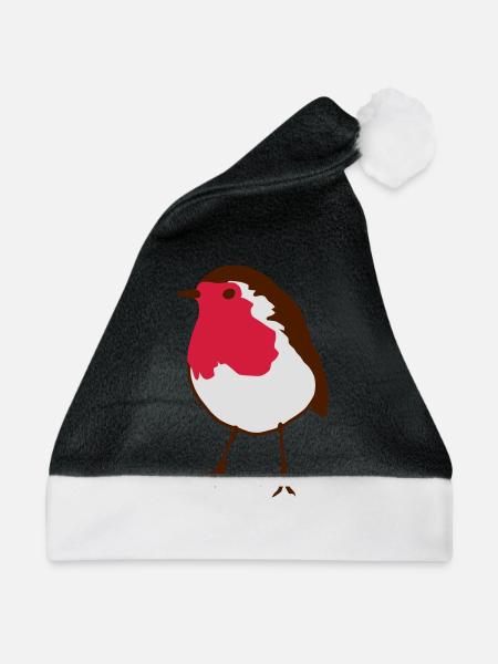 Rotkehlchen robin - Weihnachtsmütze - Schwarz/Weiß