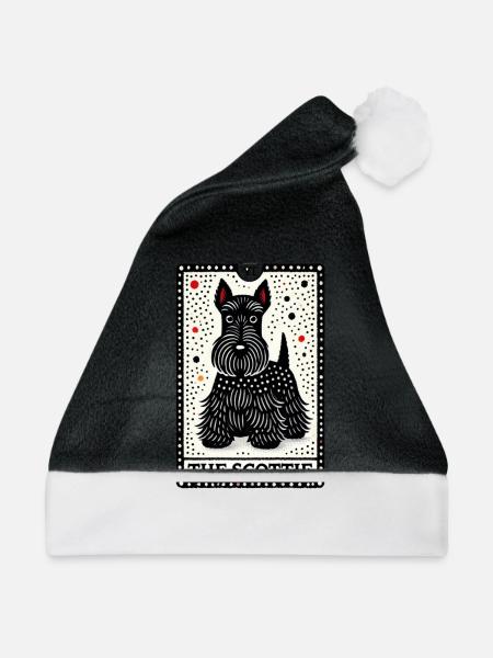Der Scottie - Weihnachtsmütze - Schwarz/Weiß