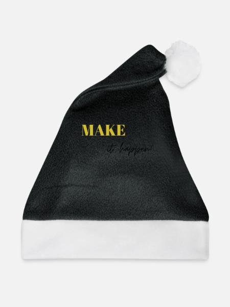 Make it happen - Weihnachtsmütze - Schwarz/Weiß