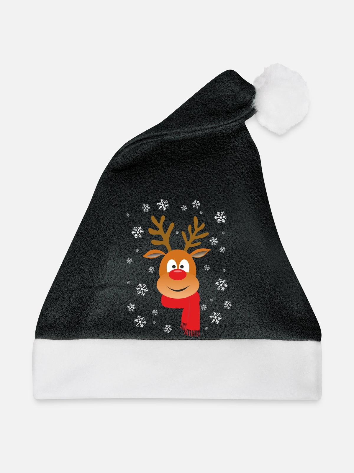 WEIHNACHTSRINDER - Weihnachtsmütze - Schwarz/Weiß - Vorne