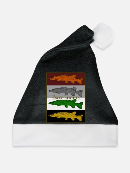 Buntes Hecht Design - Weihnachtsmütze - Schwarz/Weiß - Vorne