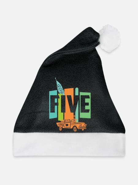 Fünf Jahre alt - Weihnachtsmütze - Schwarz/Weiß