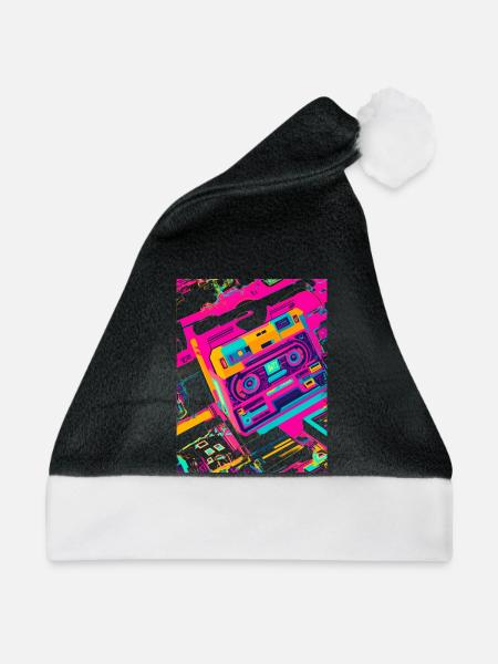 80s Music - Weihnachtsmütze - Schwarz/Weiß