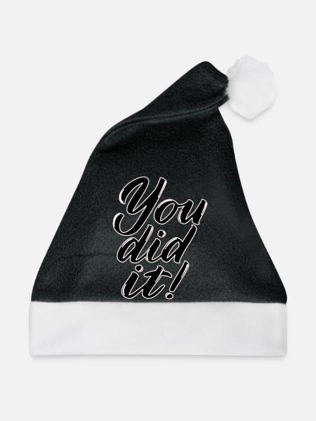 T-Shirt mit Spruch - Weihnachtsmütze - Schwarz/Weiß