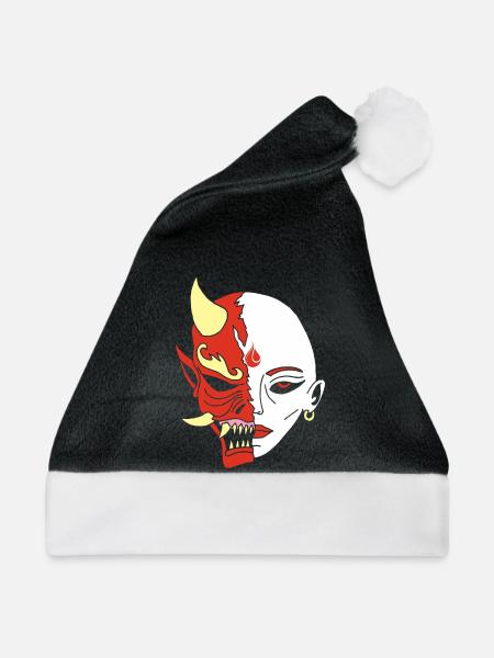 Mensch oder Dämon? - Weihnachtsmütze - Schwarz/Weiß