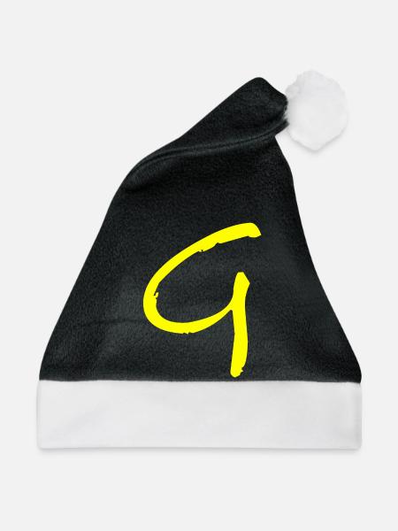 Buchstabe G - Weihnachtsmütze - Schwarz/Weiß