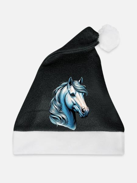 Pferd - Weihnachtsmütze - Schwarz/Weiß