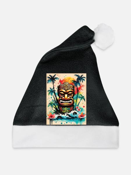 Tiki Splash art - Weihnachtsmütze - Schwarz/Weiß