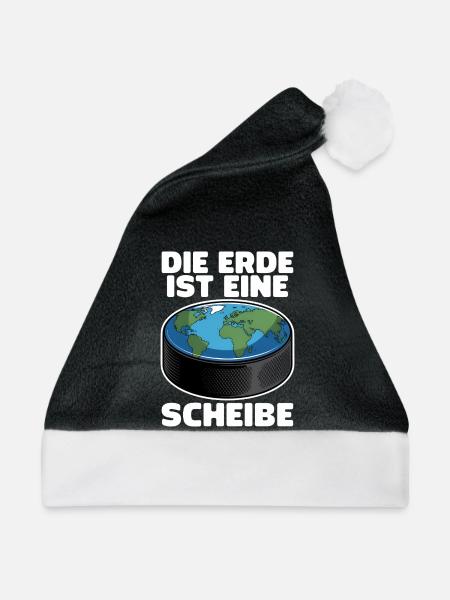 Eishockey Puck Scheibe Eishockeyteam - Weihnachtsmütze - Schwarz/Weiß - Vorne
