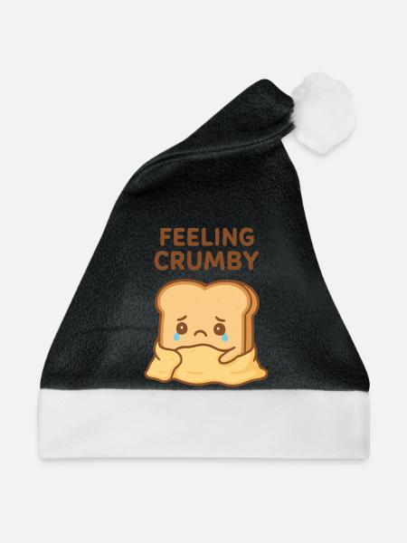 Feeling Crumby Toast Maskottchen - Weihnachtsmütze - Schwarz/Weiß