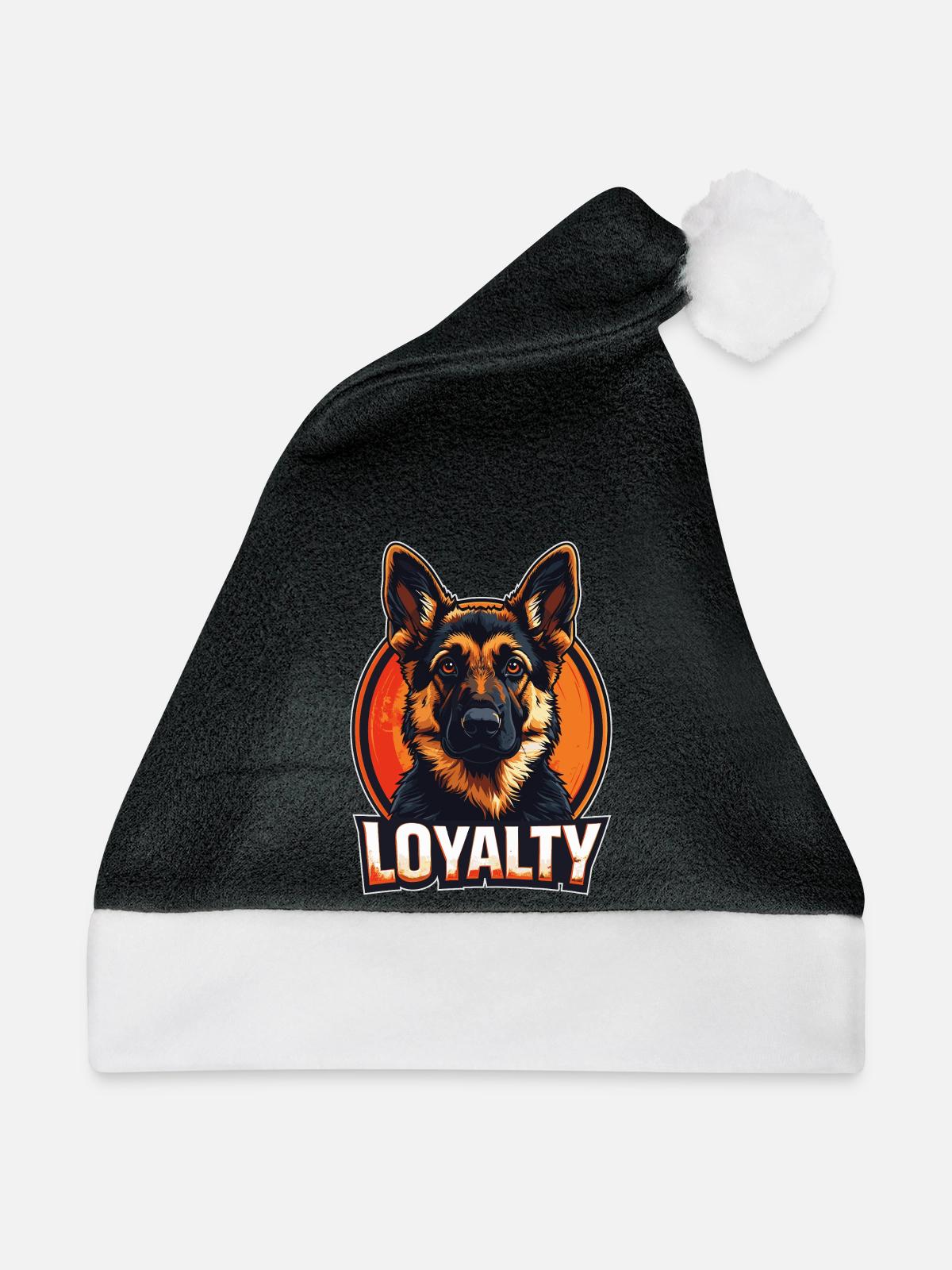 Loyalty – Deutscher Schäferhund Design - Weihnachtsmütze - Schwarz/Weiß - Vorne