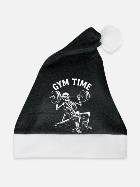 Gym Time Skeleton Lifter - Weihnachtsmütze - Schwarz/Weiß