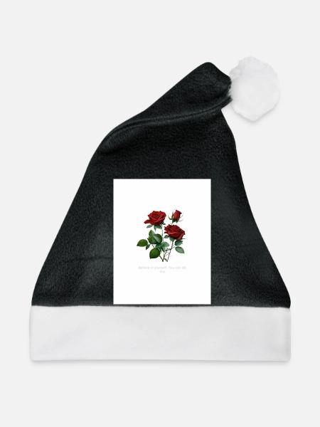 Rosenmotiv Erweckt das Leben... - Weihnachtsmütze - Schwarz/Weiß