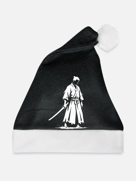 Trauriger Ronin Samurai Krieger  - Weihnachtsmütze - Schwarz/Weiß