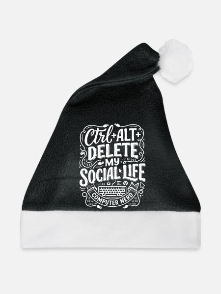 Ctrl+Alt+Delete – Computer Nerd Leben - Weihnachtsmütze - Schwarz/Weiß - Vorne